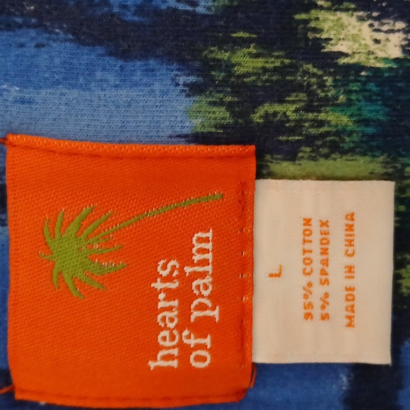 Heart Of Palm Large Blue Floral Beaded Top - Picture 5 of 7